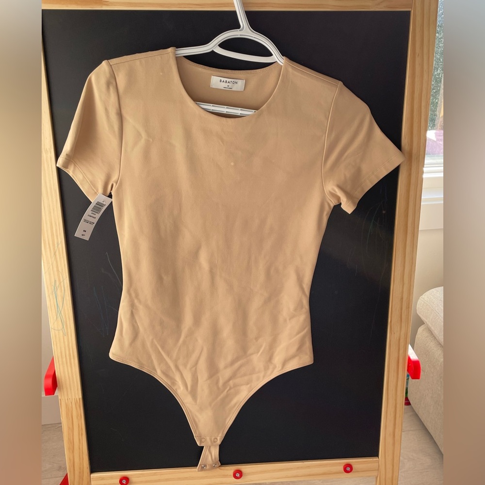 Aritzia Babaton nude shoulder one piece  NWT size M